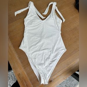 white one piece bathing suit